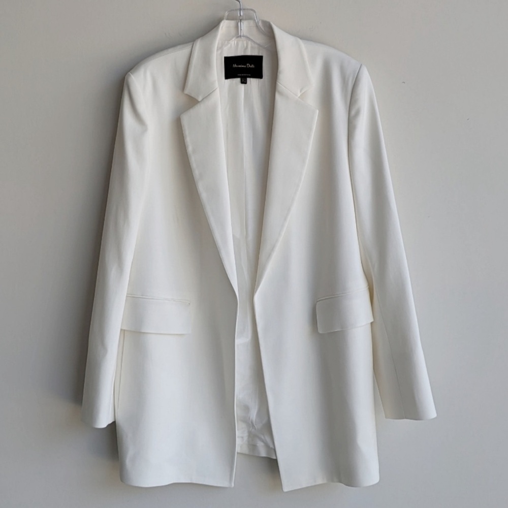 Women’s Massimo Dutti long white blazer jacket
